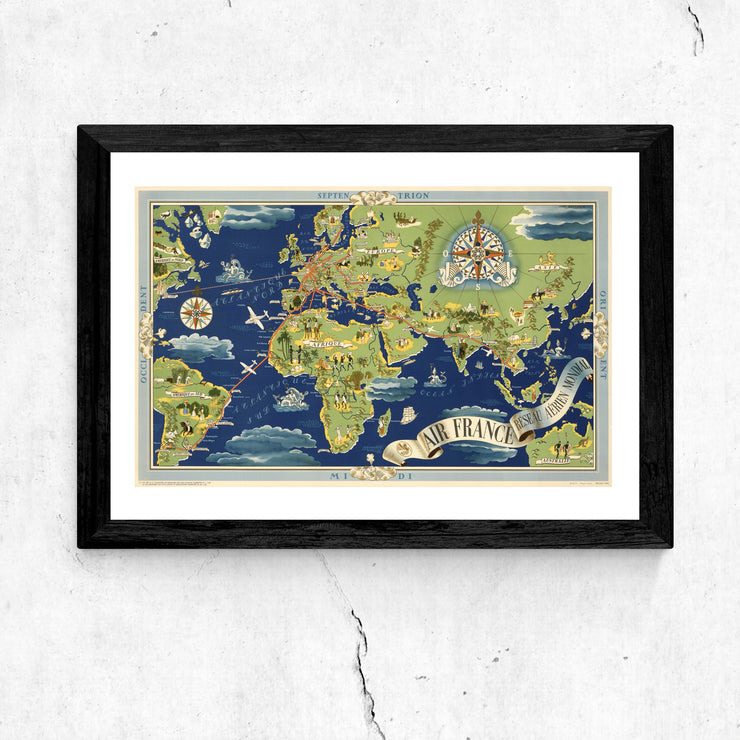 Art print of vintage map. Browse our online art print store or visit our art print shop in Temple Bar, Dublin.