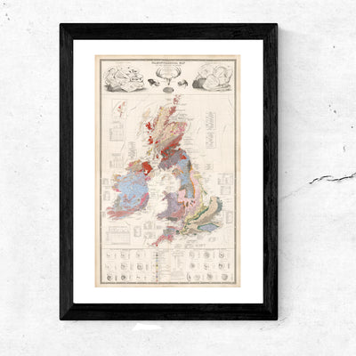 Art print of vintage map. Browse our online art print store or visit our art print shop in Temple Bar, Dublin.