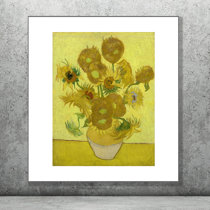 Art print of Sunflowers by Vincent Van Gogh. 