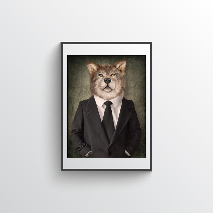 Wolf In Suit - Art Print